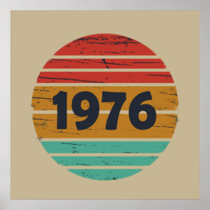 Poster Presente de 50º aniversário vintage 1976