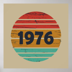 Poster Presente de 50º aniversário vintage de 1976
