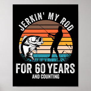 Poster Presente de 60º Aniversário para Homens Pescadores