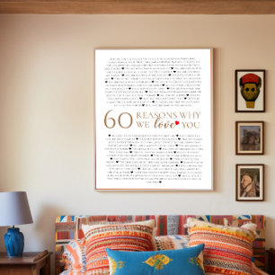 Poster Presente de 60 anos: 60 razões pelas quais amamos
