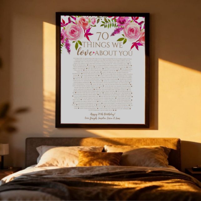 Poster Presente de 70º aniversário 70 coisas que amamos e (Criador carregado)
