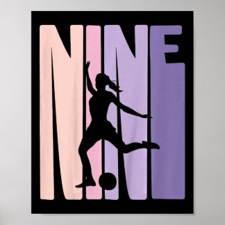 Poster Presente de 9 Anos para Meninas de Futebol 9º Aniv