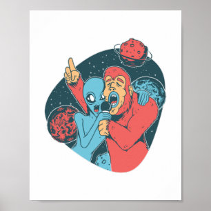 Poster Presente de acampamento Engraçado de Alienígena 