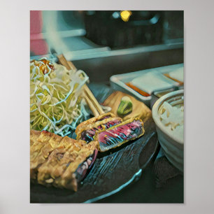 Poster Presente de amante de sushi japonês