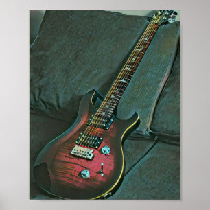 Poster presente de amantes de guitarra de músico