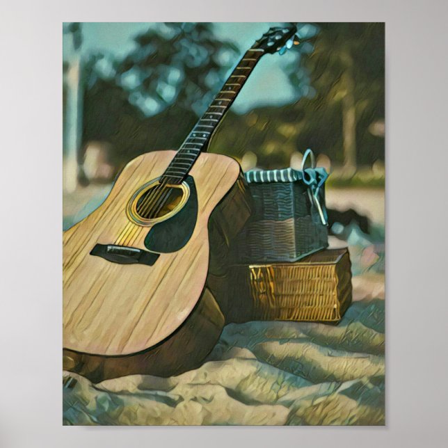 Poster presente de amantes de guitarra de músico (Frente)