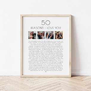 Poster Presente de Aniversário 50 Razões pelas quais Eu T