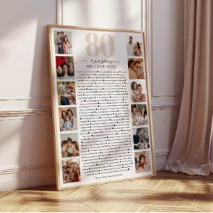 Pôster Presente de Aniversário Comemorativo 80 Razões pel