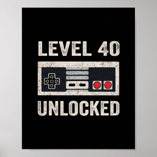 Poster Presente de Aniversário de 40 Anos para Jogador de