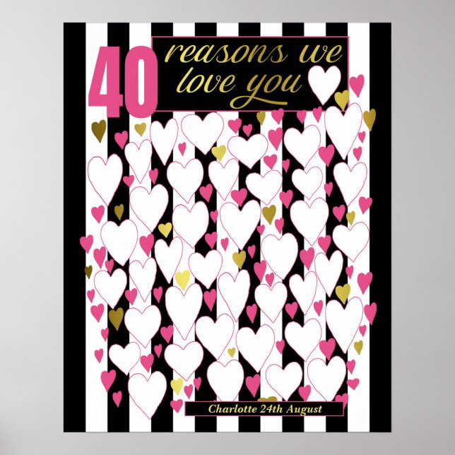 Poster Presente de Aniversário de 40 Razões que Amamos Vo (Frente)