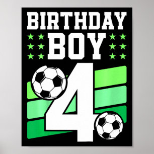 Poster Presente De Aniversário De 4 Anos Para Meninos De