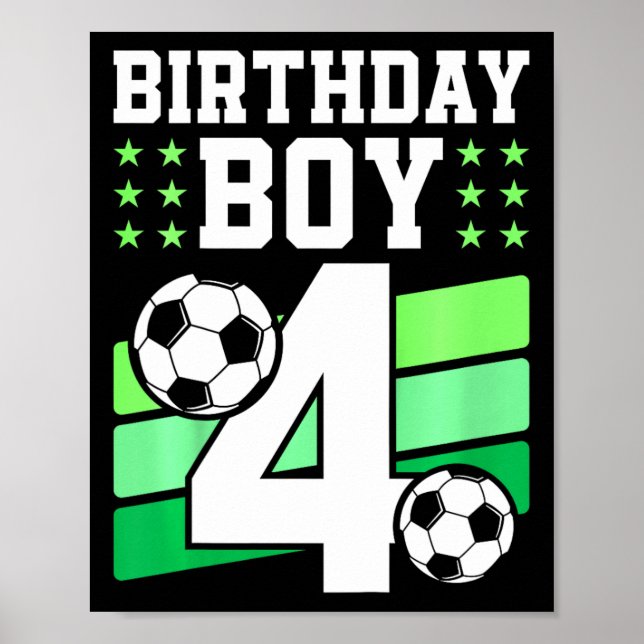 Poster Presente De Aniversário De 4 Anos Para Meninos De  (Frente)