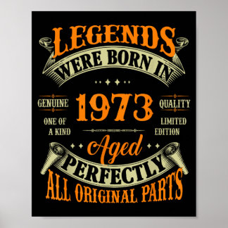 Poster Presente de Aniversário de 53 anos Lendas Vintage 