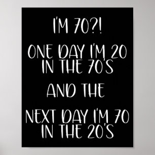 Poster Presente de Aniversário de 70 anos Citação Engraça