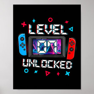 Poster Presente de Aniversário de 7 Anos para Jogador com