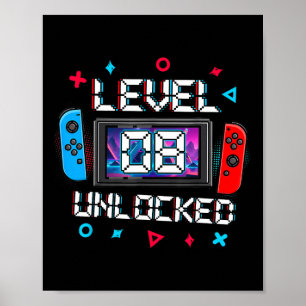 Poster Presente de Aniversário de 8 anos para Jogador de