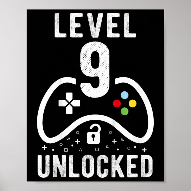 Poster Presente de Aniversário de 9 Anos de Jogo de Vídeo (Frente)