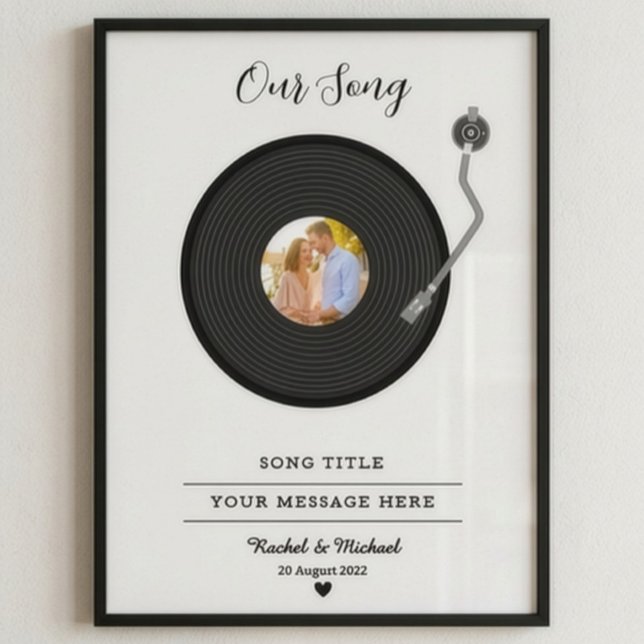 Poster Presente de Aniversário de Casal com Foto Personal (Criador carregado)