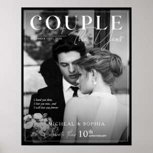 Poster Presente de Aniversário de Casamento Capa de Foto