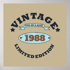 Poster presente de aniversário de vintage personalizado