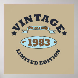 Poster presente de aniversário de vintage personalizado