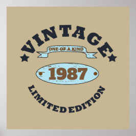 Poster presente de aniversário de vintage personalizado