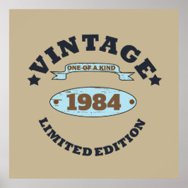 Poster presente de aniversário de vintage personalizado