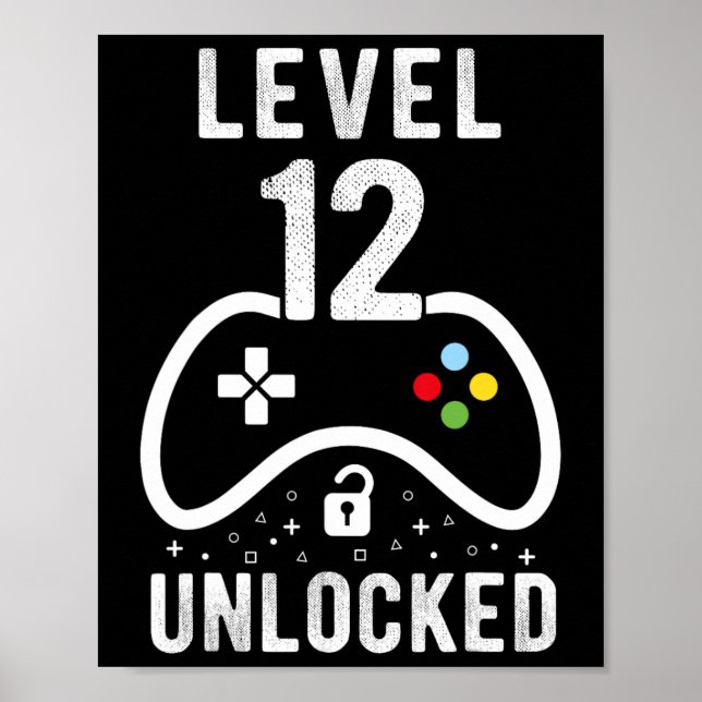 Poster Presente de aniversário do 12 de jogos de vídeo de (Frente)
