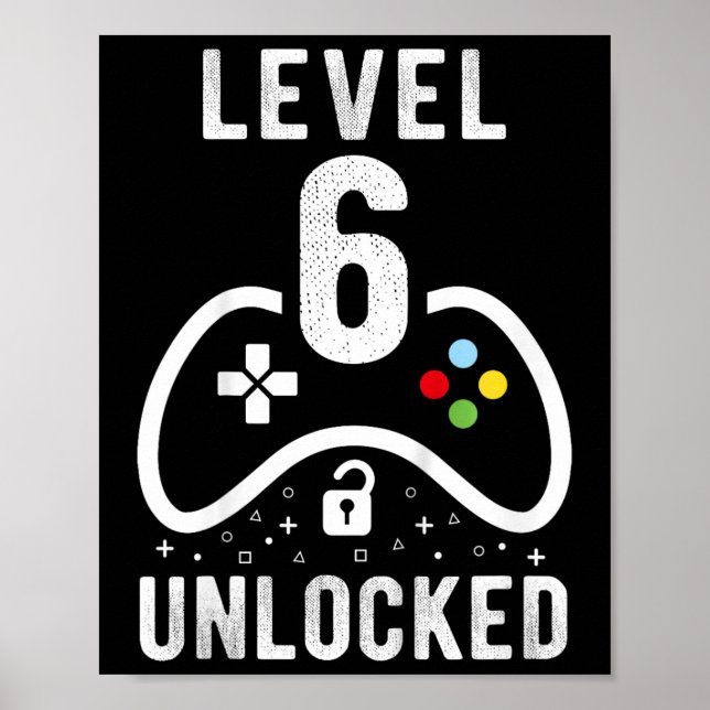 Poster Presente de aniversário do 6 de jogos de vídeo des (Frente)