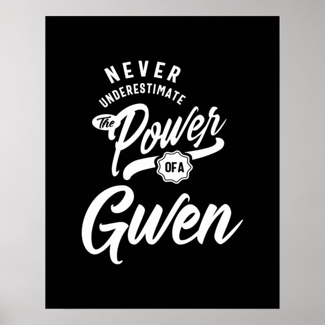Poster Presente de Aniversário do Nome Personalizado Gwen (Frente)