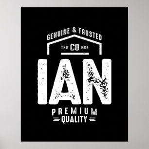 Poster Presente de Aniversário do Nome Personalizado Ian