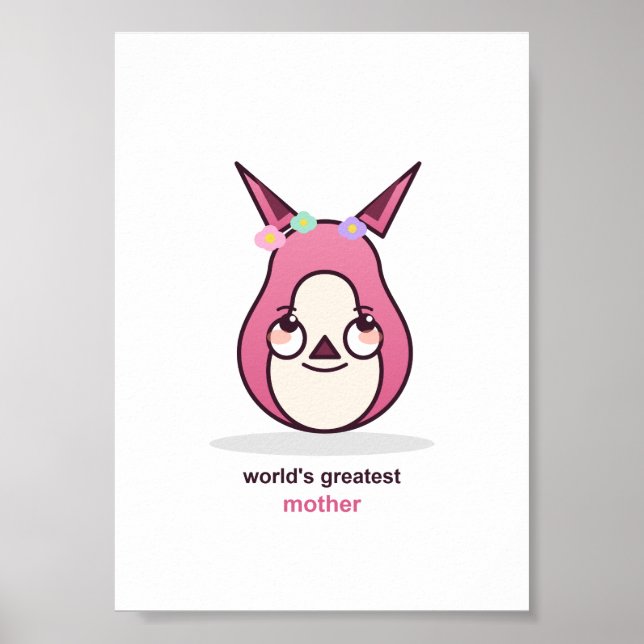 Poster Presente de Aniversário para Mãe Fofa (Frente)