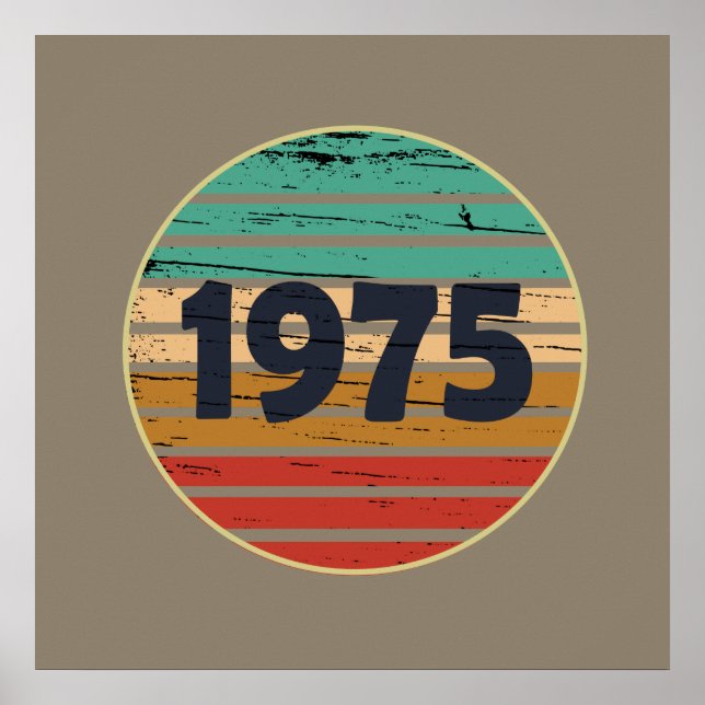 Poster Presente de aniversário vintage de 1975 (Frente)