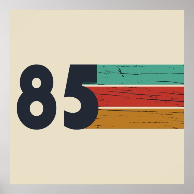 Poster Presente de aniversário vintage nascido em 1985 (Frente)