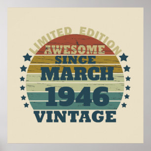 Poster Presente de aniversário vintage personalizado