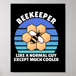 Poster Presente de apicultor   Beekeeper Retro Vintage
