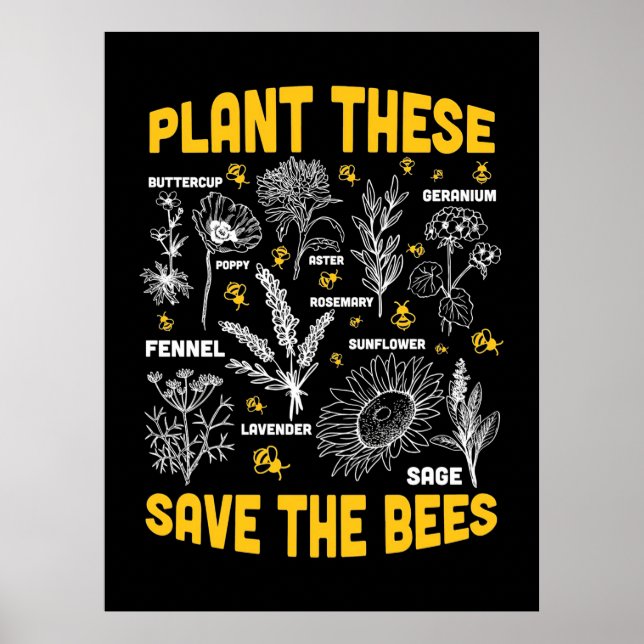 Poster Presente de apicultor | Plantar Estas Abelhas (Frente)