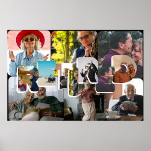 Poster Presente de aposentadoria, linha de tempo de fotos