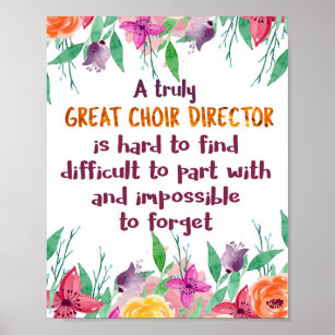 Poster Presente de Apreciação do Professor Chorus Diretor