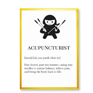 Poster Presente de Arte de Parede de Acupunturista Agul