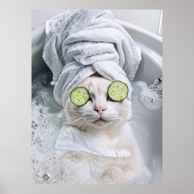 Poster Presente de Arte do Cat Spa Day Wall (Frente)