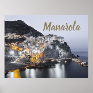 Poster Presente de arte fina Manarola Cinque Terre Ligúri