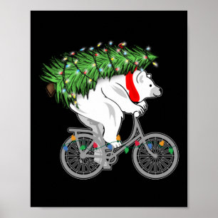 Poster Presente De Árvore De Natal De Carregando De Urso