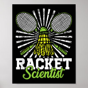 Poster Presente de Badminton Peteca Raquete Cientista Bad