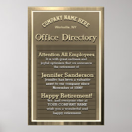 Pôster Presente de Baixa Dourada de Sinal de Vintagem Per