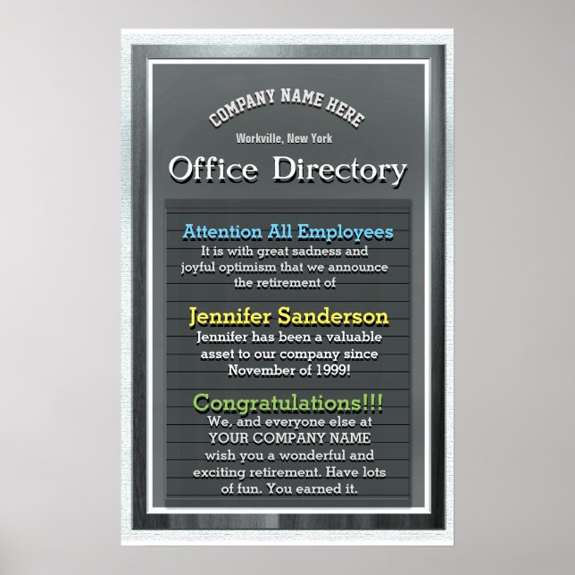 Pôster Presente de Baixa Personalizada (Frente)