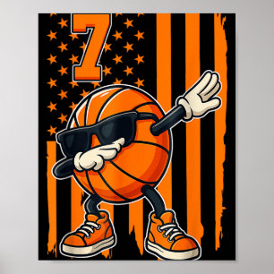Poster Presente de Bandeira Americana de Basquete - 7 de