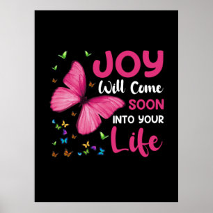 Poster Presente de borboleta Joy virá em breve
