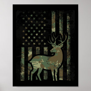 Poster Presente De Caça Para Deer Hunt, Bandeira Da Camo 