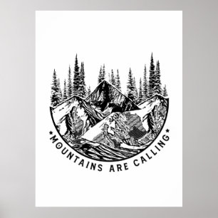 Poster Presente de Camper As Montanhas Chamam Aniversár